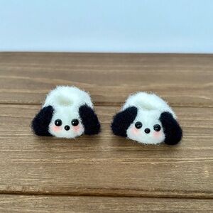 Adorable Black and White Labubu Slippers